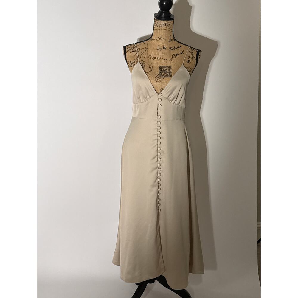 Sachin & Babi button down sexy dress tan / beige size 8